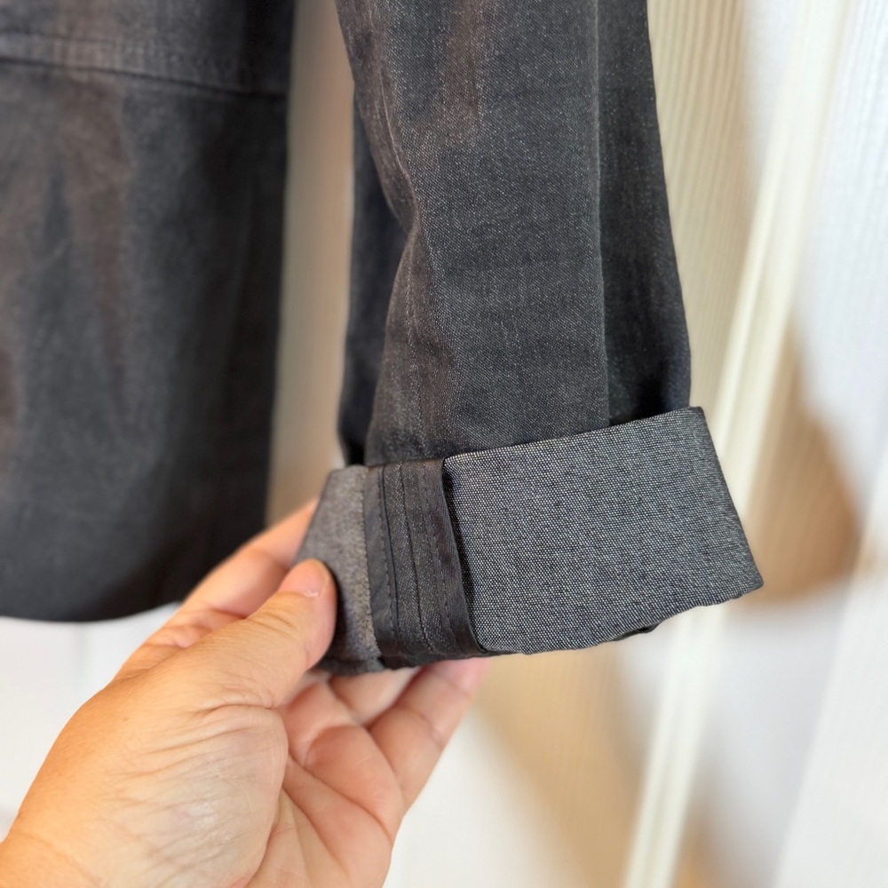 JONES NEW YORK SIGNATURE STRETCH Charcoal Gray L/S Jacket Blazer Sz M - Picture 4 of 6